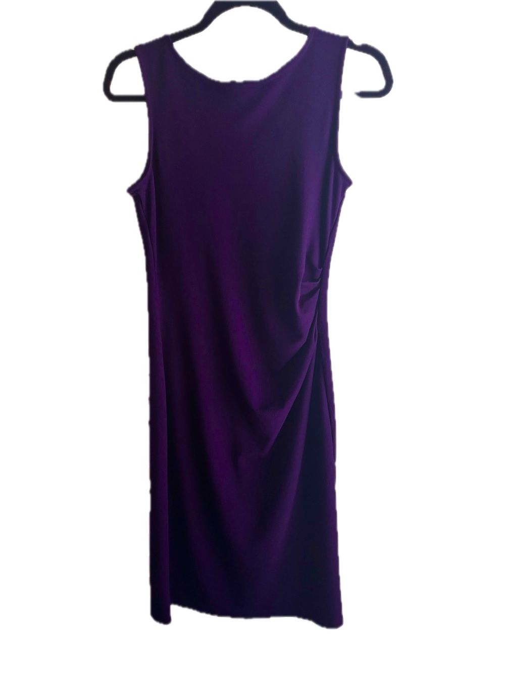 Kenneth Cole -  “The Hilary” Ruched Side & Exposed Zipper Back Dress in Purple